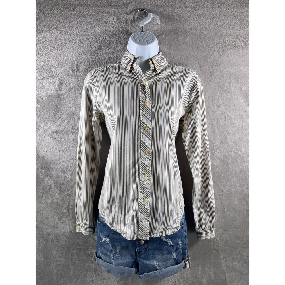 Diane Von Furstenberg For Camicetta Button Down Shirt Womens Size 4 Stripe